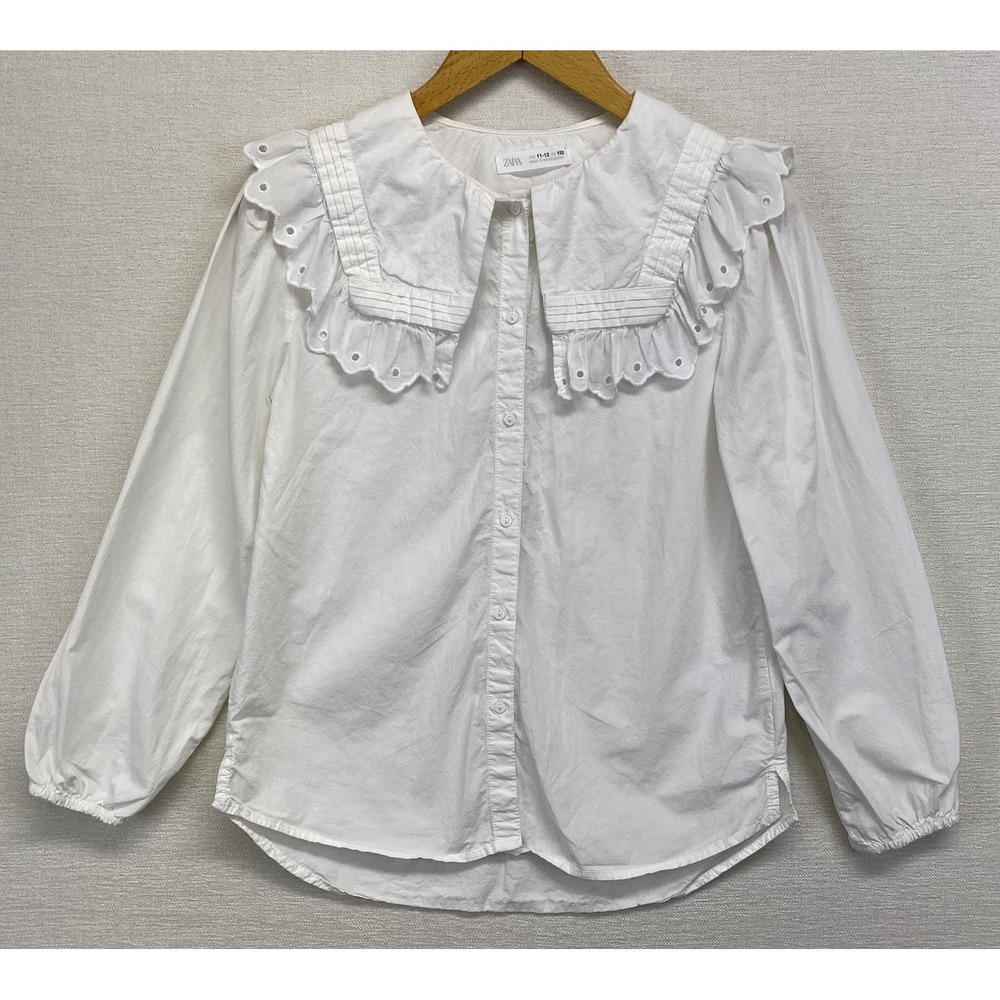 Zara White Ruffled Blouse - Picture 2 of 10